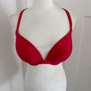 Victoria’s Secret Push Up Bra 38DD Red lipstick Front Close Strappy Back NWT *H1